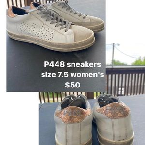 P448 sneakers gold snakeskin pattern on the heel